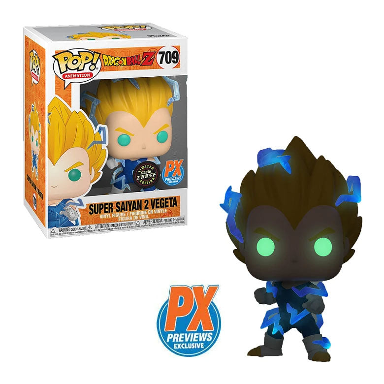 Dragon Ball Z Super Saiyan 2 Vegeta PX Previews Sticker GITD Chase Pop! Vinyl