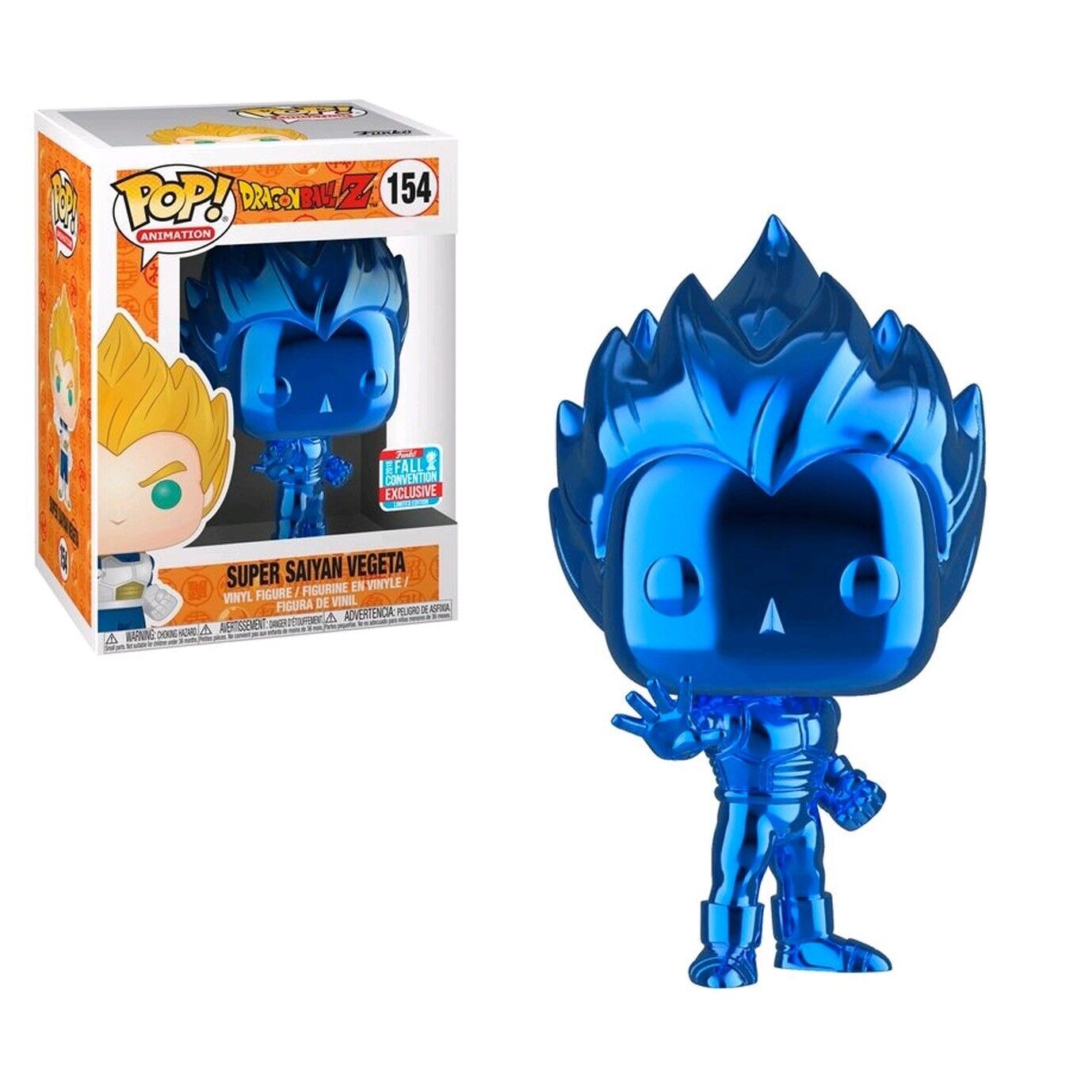 Dragon Ball Z Super Saiyan Vegeta Chrome Blue 2018 Fall Convention Pop! Vinyl