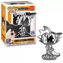 Dragon Ball Goku and Flying Nimbus Chrome Silver 25 Years of Fun Sticker Pop! Vinyl