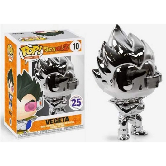 Dragon Ball Z Vegeta Chrome Silver 25 Years of Fun Sticker Pop! Vinyl